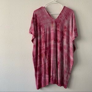 Elegant Pink Handmade Tie-Dye Women's Top S-L